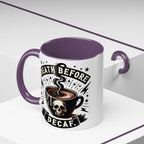 Death Before Decaf Coffee Mug — Skull Coffee Lover Gift (11/15oz)