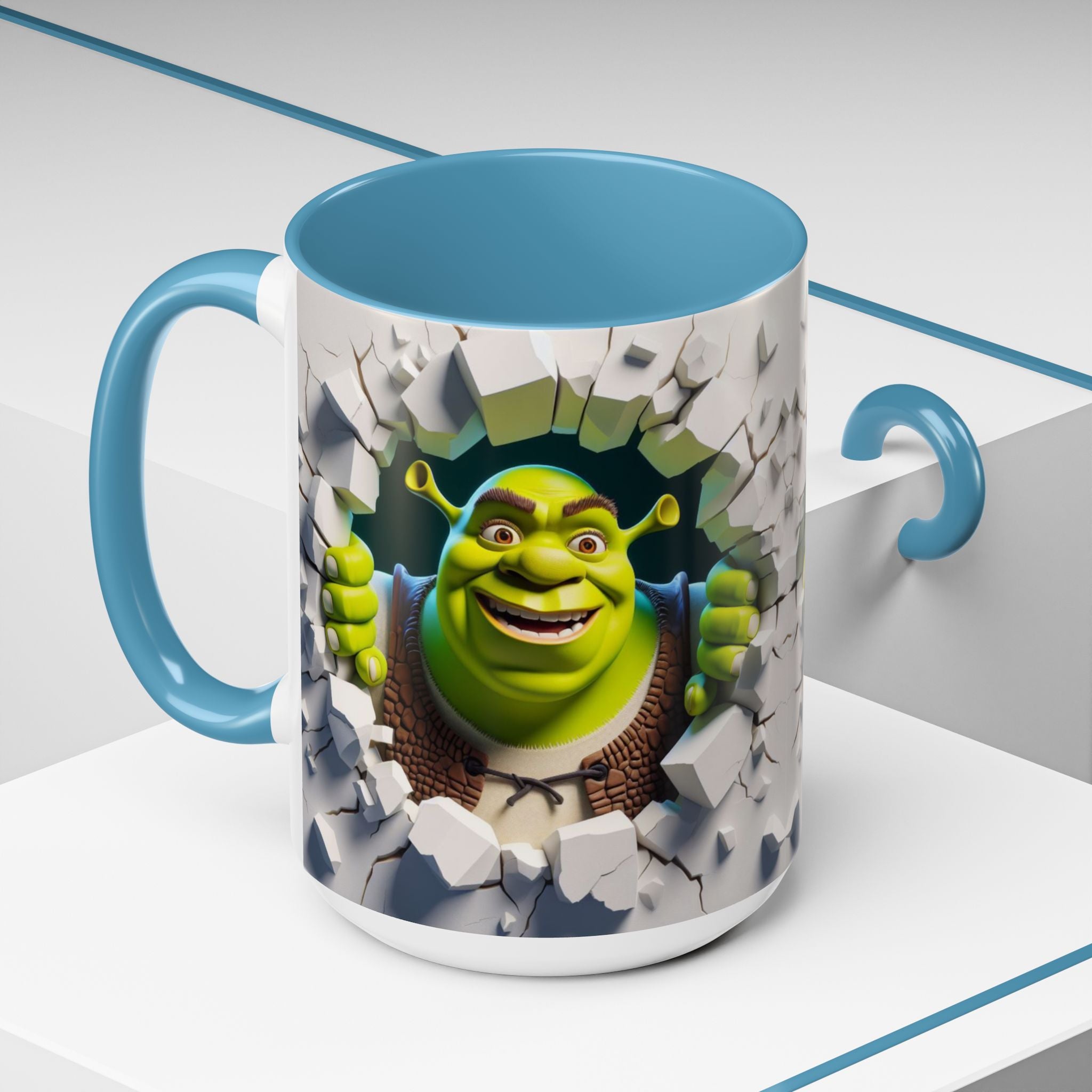 Shrek Peekaboo Accent Coffee Mug — Funny Green Ogre Ceramic 11/15oz