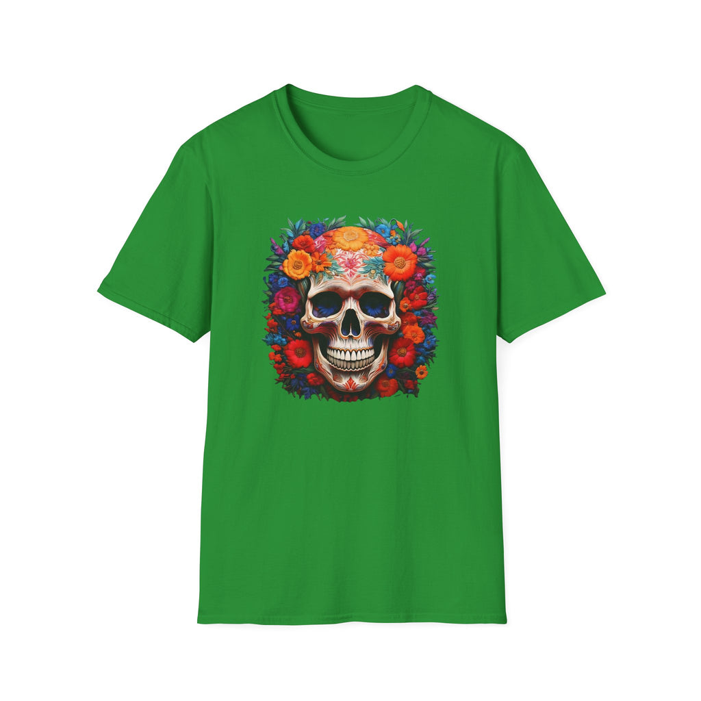 Day of the Dead Skull T-Shirt — Floral Sugar Skull Graphic Tee