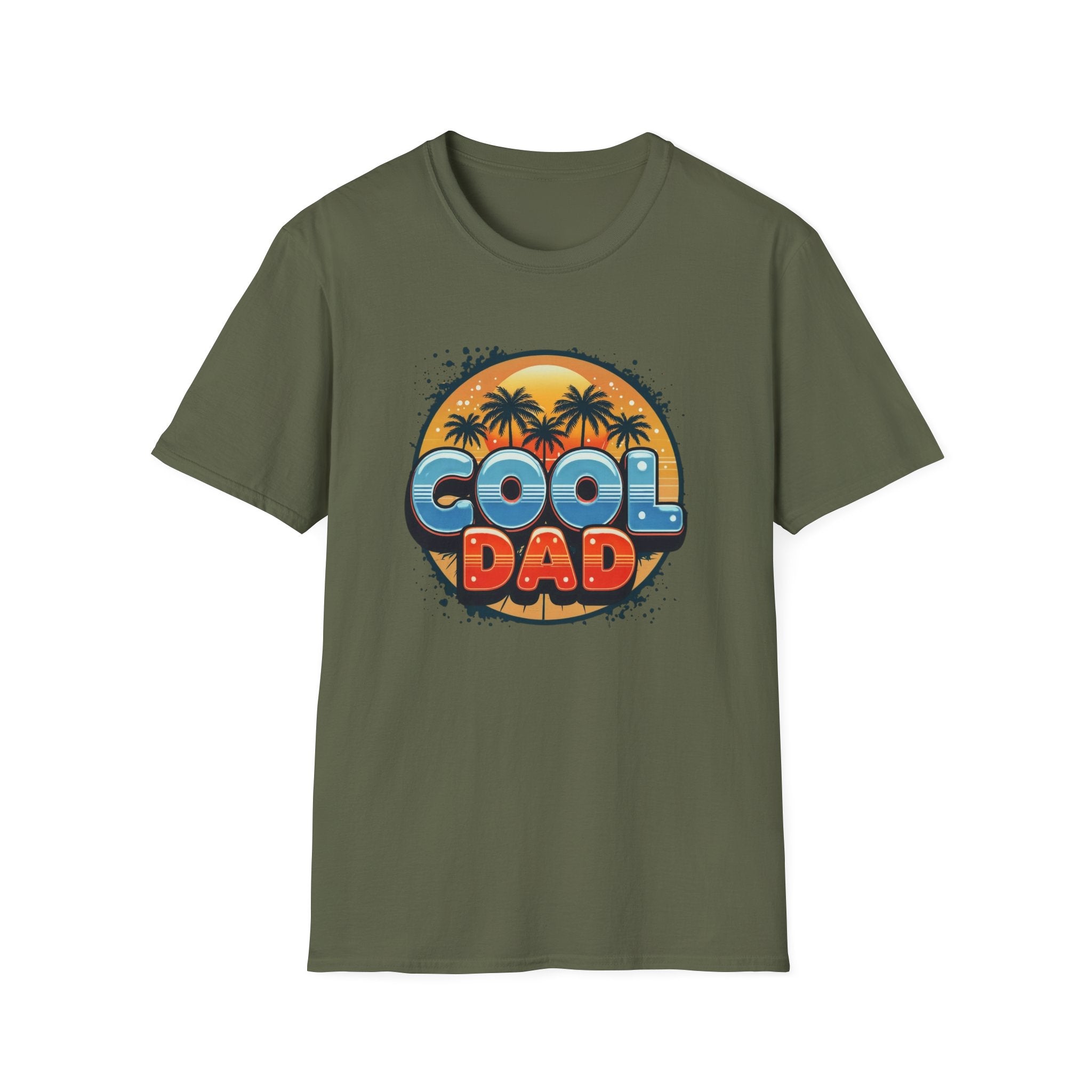 Cool Dad T-Shirt – Retro Sunset Palm Fathers Tee