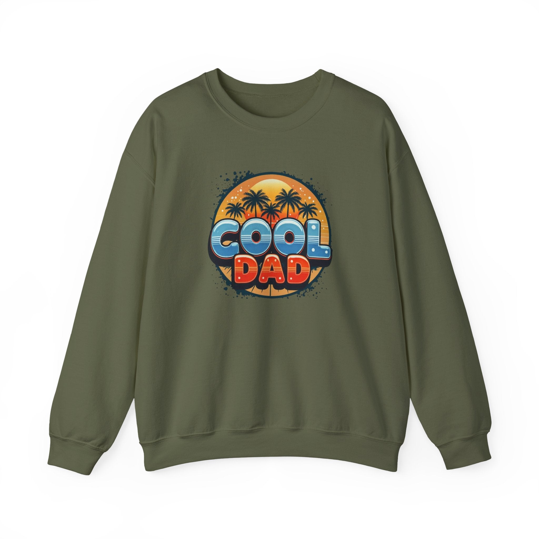 Cool Dad Crewneck Sweatshirt — Retro Sunshine Palm Beach Graphic