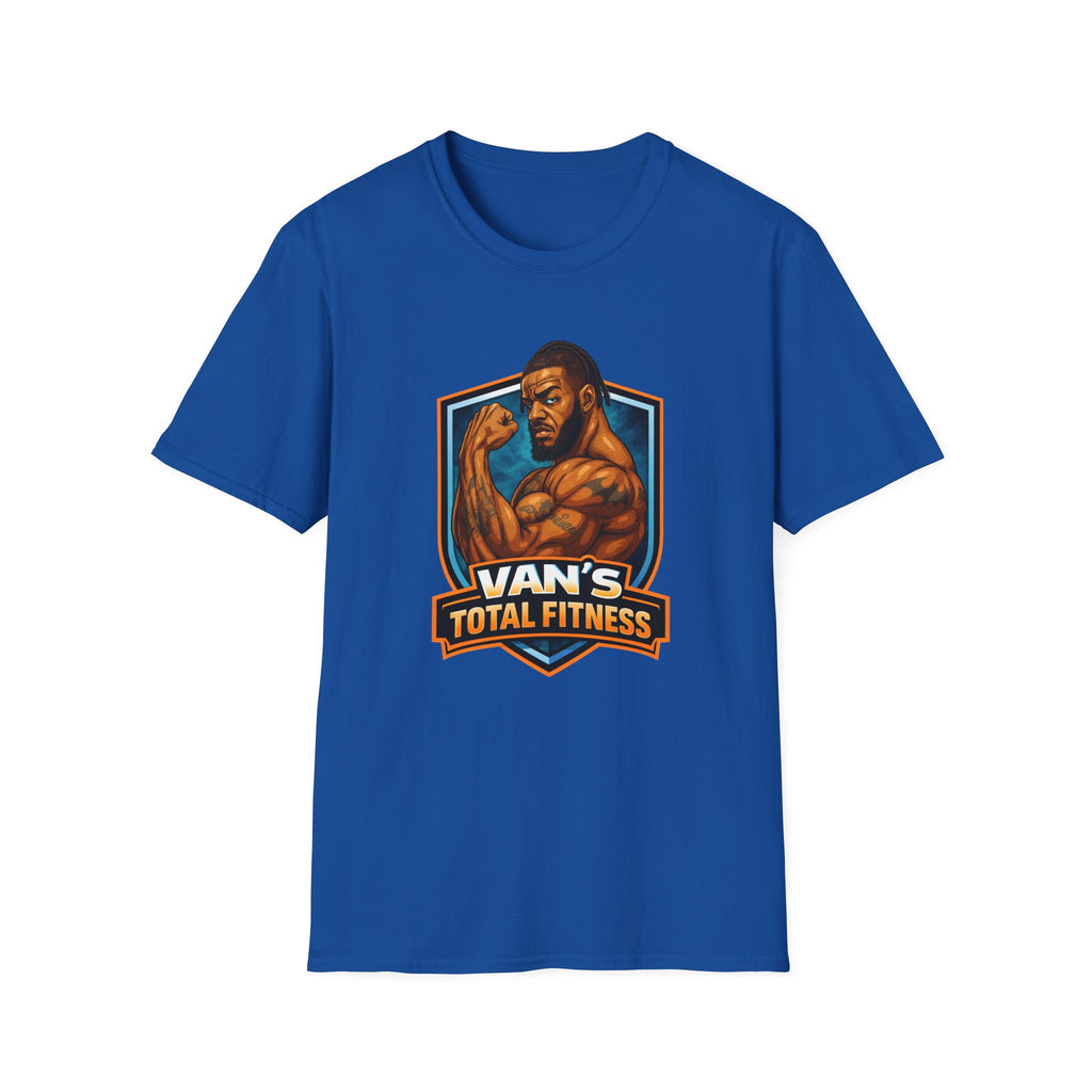 Van's Total Fitness T-Shirt | Muscular Bodybuilder Logo Tee