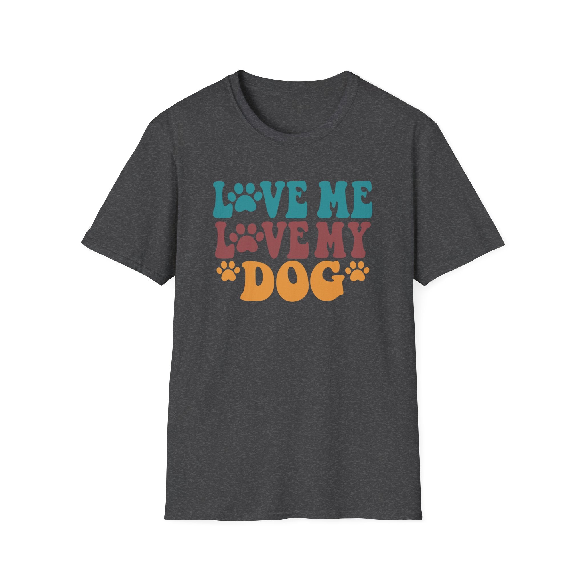 Love Me Love My Dog T-Shirt — Retro Paw Print Dog Lover Tee