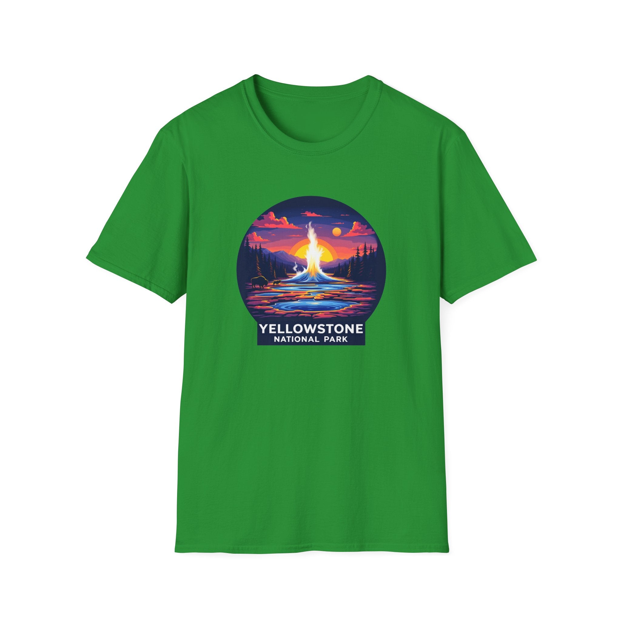 Yellowstone National Park Tee — Geyser Sunset Graphic T-Shirt