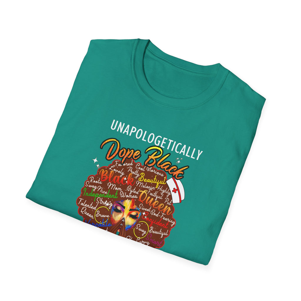 “Unapologetically Dope Black Nurse” Empowerment Tee —  Brown Afro Nurse T-Shirt