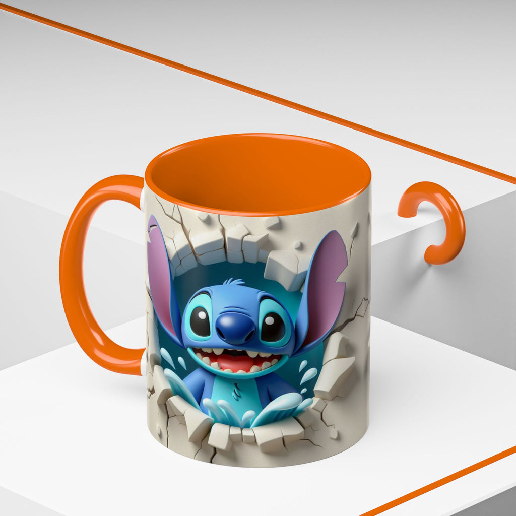 Stitch Peekaboo Accent Coffee Mug – Cute Alien Character 11/15oz
