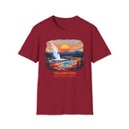 Yellowstone National Park Scenic T-Shirt — Geyser Sunset Graphic Tee