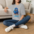 Cute Blue Bird 'Coffee First Adult' Graphic Tee — T-Shirt