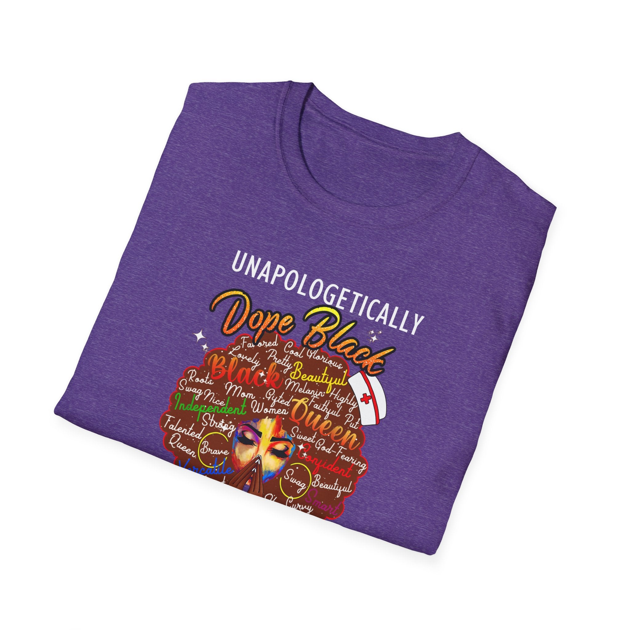 “Unapologetically Dope Black Nurse” Empowerment Tee —  Brown Afro Nurse T-Shirt