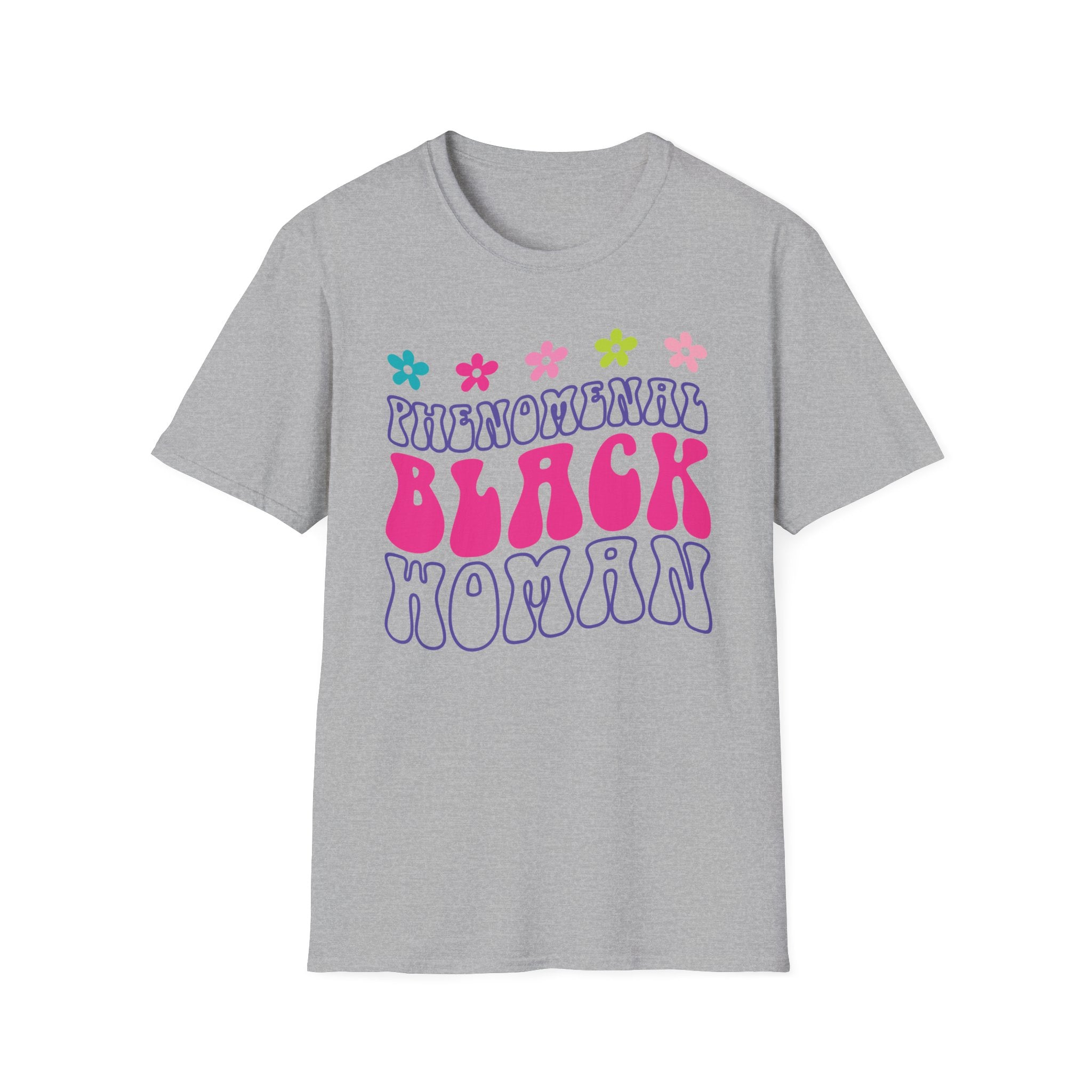 Retro 'Proud Black Woman' T-Shirt — Colorful Floral Graphic Tee