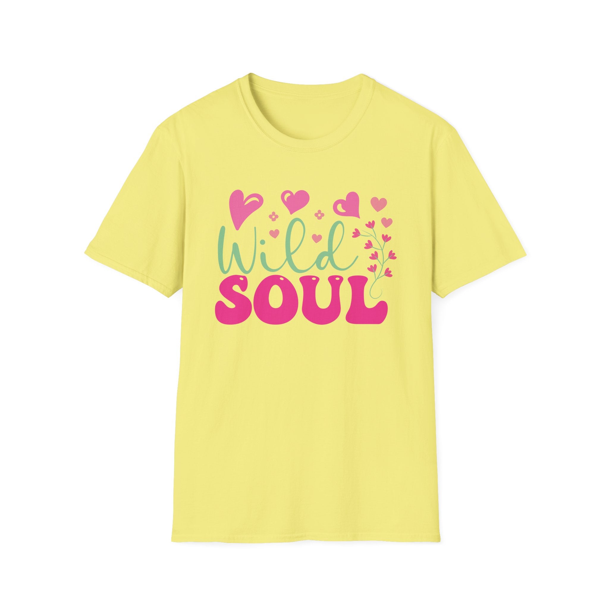 Wild Soul T-Shirt — Pink & Green Heart Graphic Tee