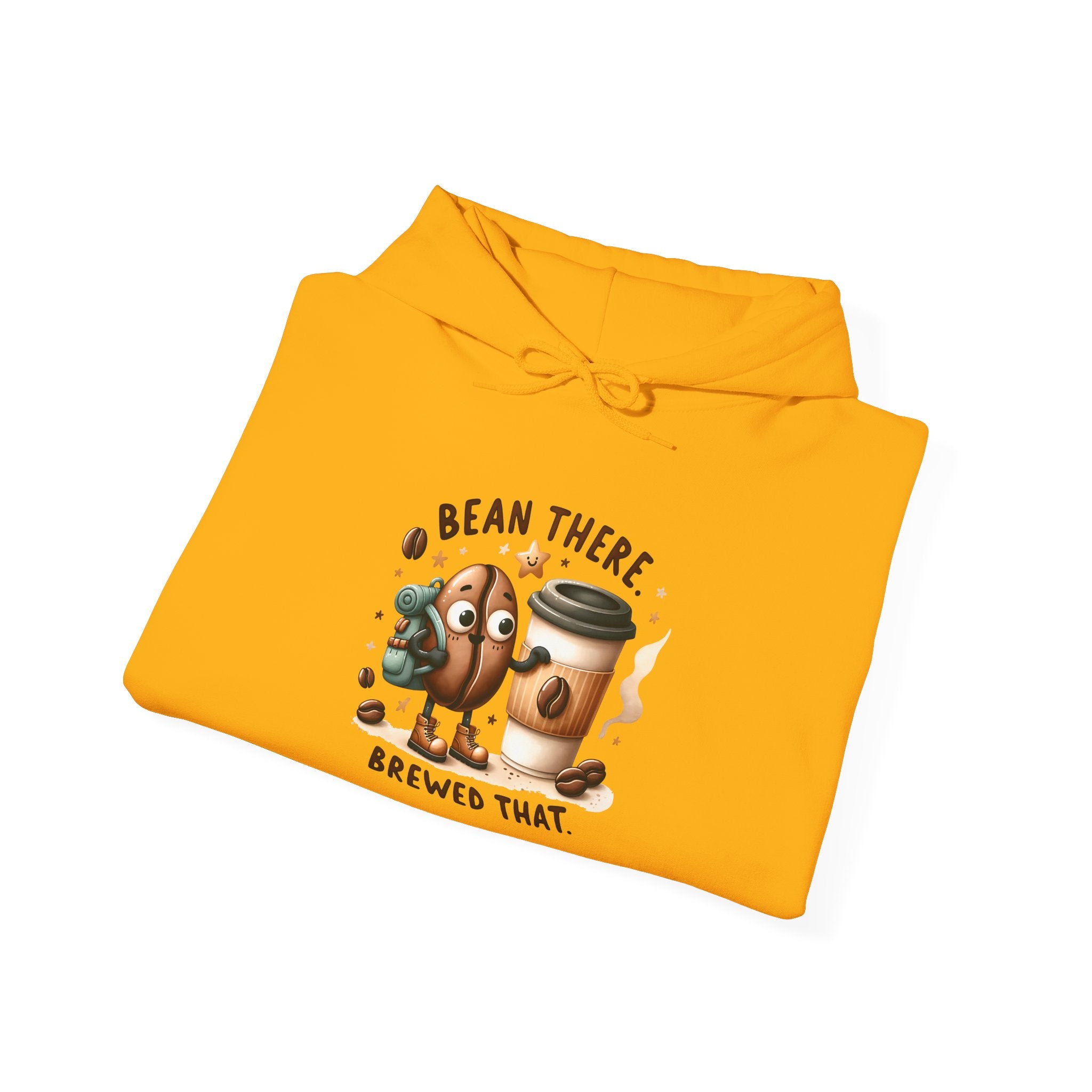 Coffee Hoodie — "Bean There, Brewed That" Cute Coffee Bean Pullover