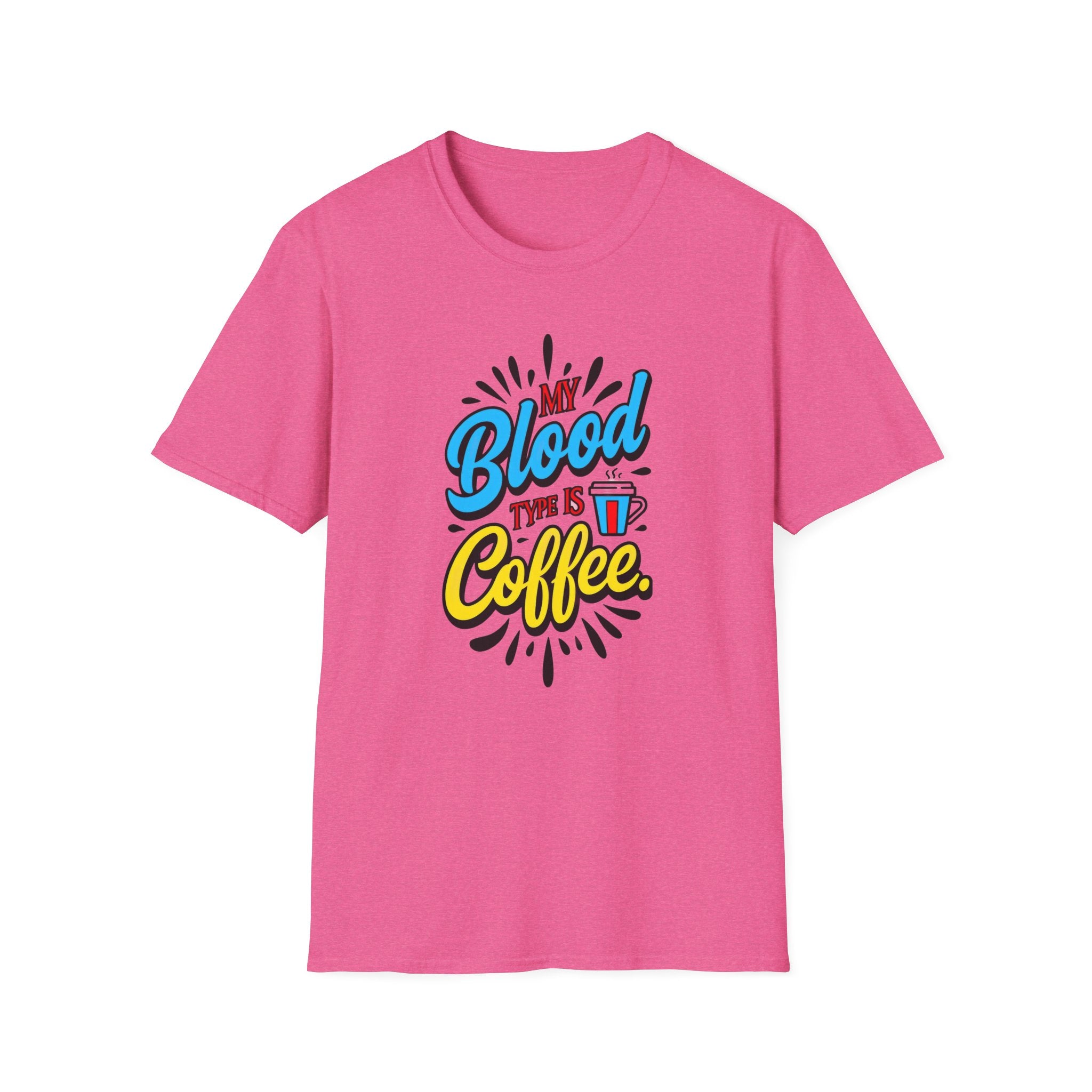 Coffee T-Shirt — "My Blood Type Is Coffee" Graphic Tee