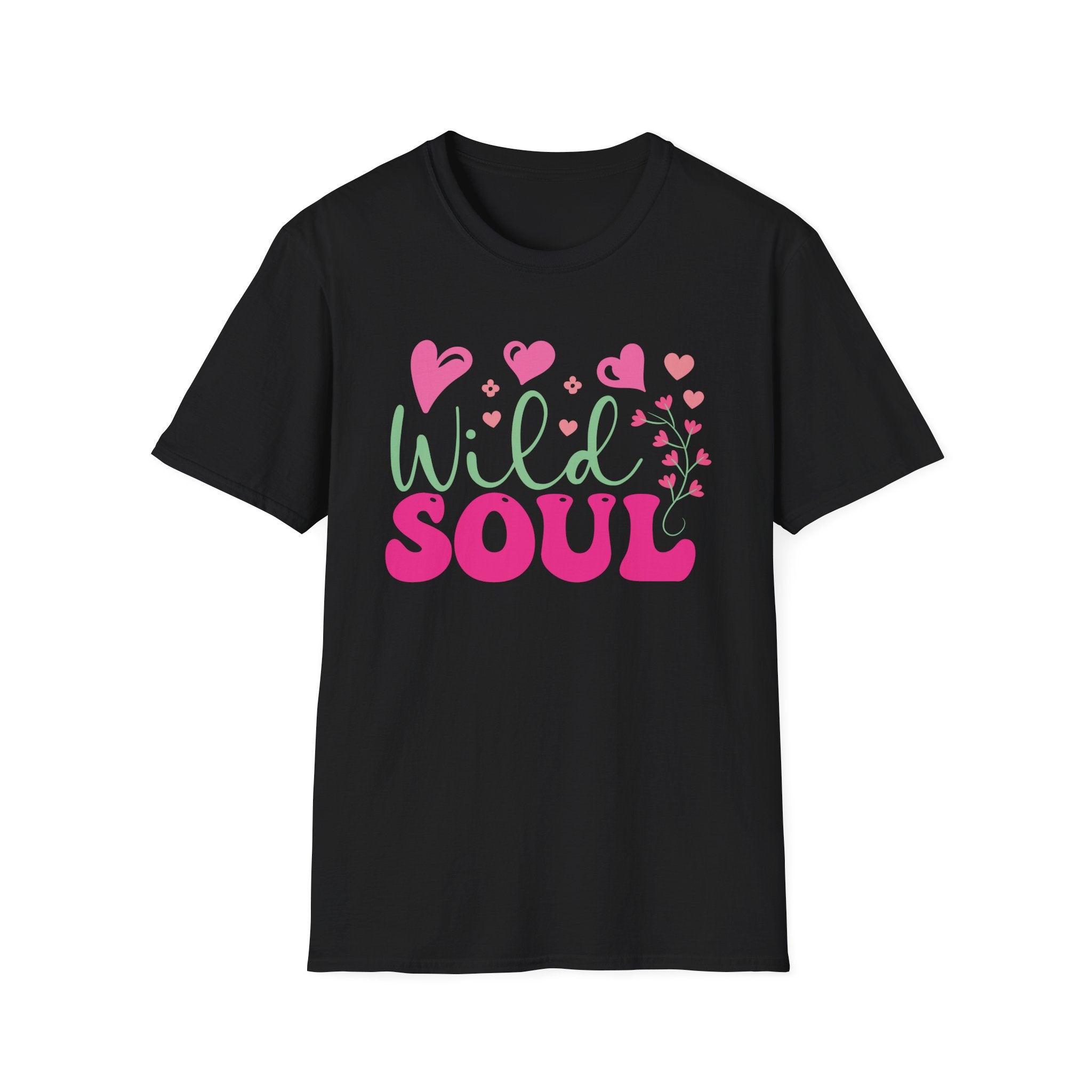 Wild Soul T-Shirt — Pink & Green Heart Graphic Tee