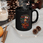 Black Nurse Magic Mug w/Black Afro — 11oz/15oz Black Ceramic Coffee Cup