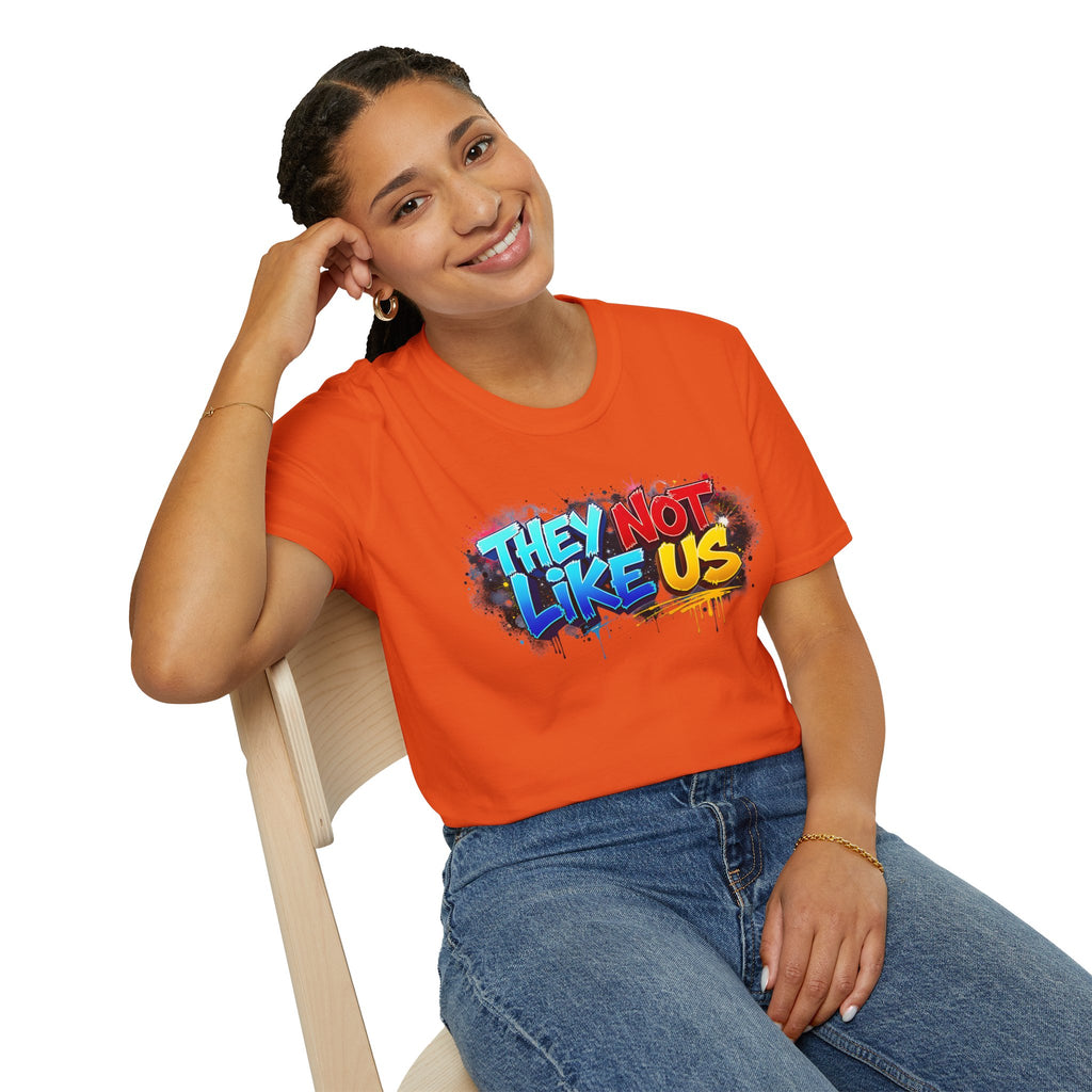 They Not Like Us T-Shirt — Bold Graffiti Statement Tee