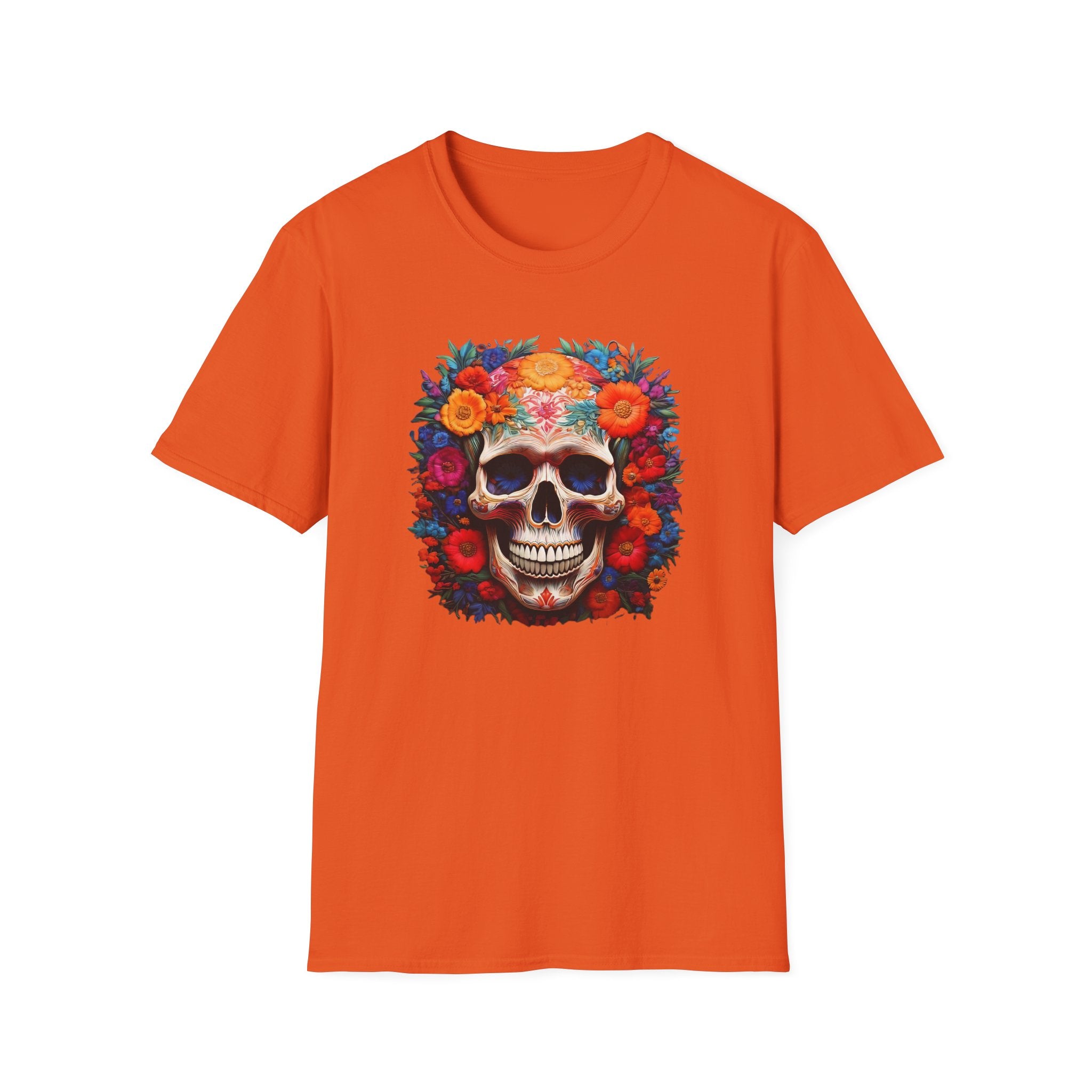 Day of the Dead Skull T-Shirt — Floral Sugar Skull Graphic Tee