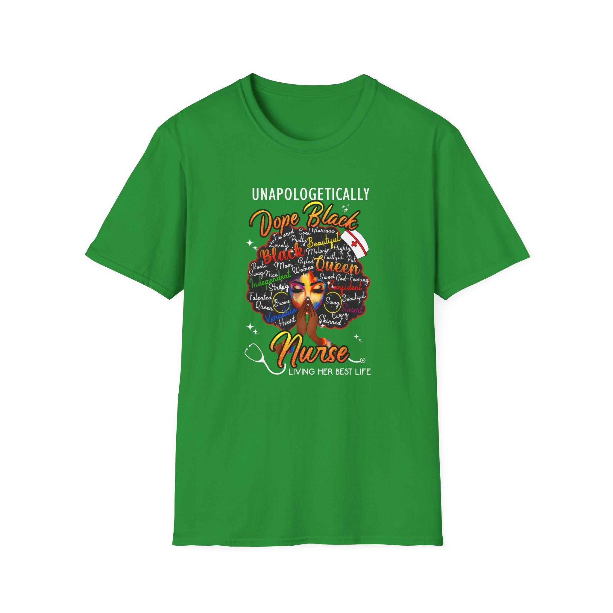 "Unapologetically Dope" Inspirational African American Nurse Tee — Black Afro Nurse T-Shirt