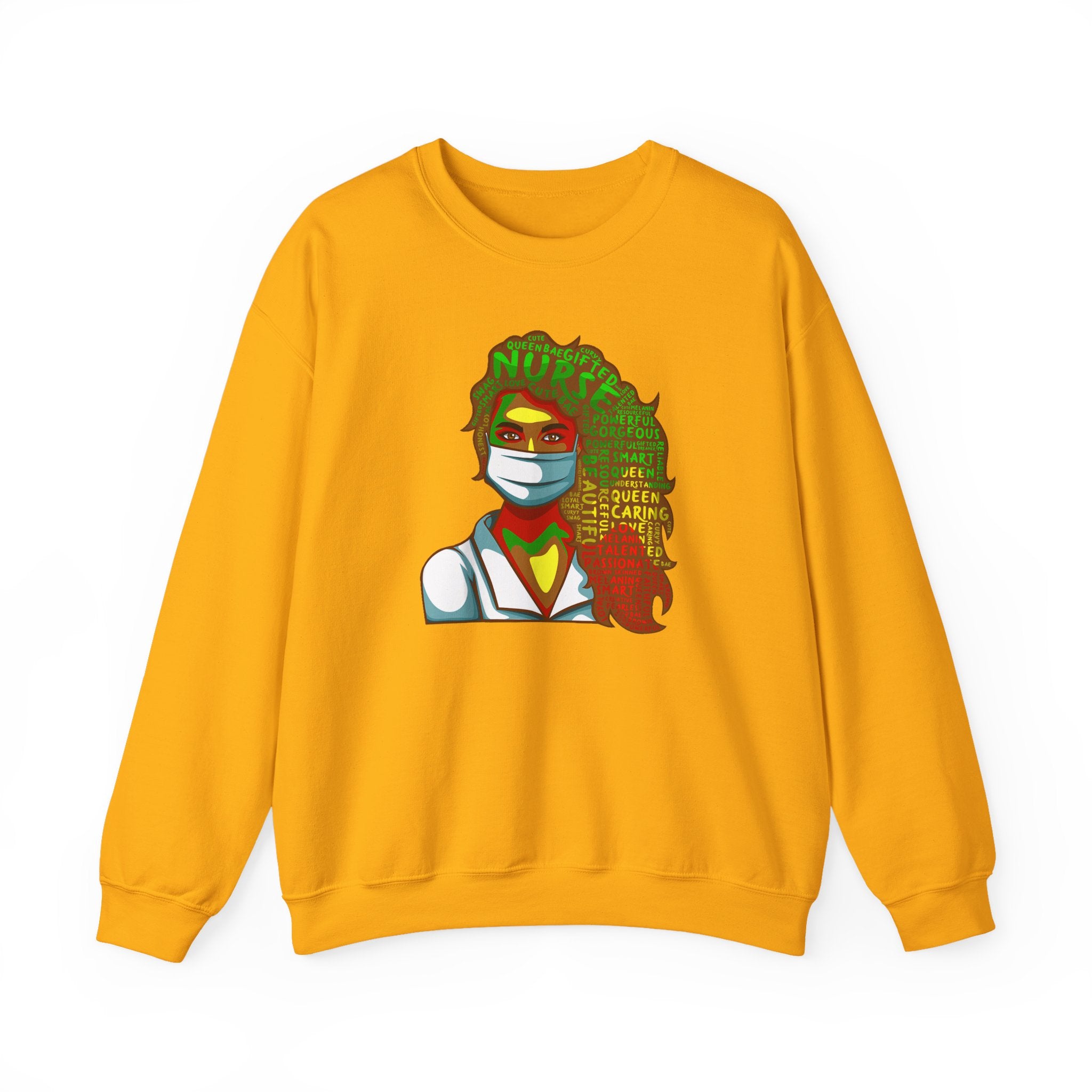 Nurse Hero Crewneck Sweatshirt — "Nurse: Queen of Care" Medical Tribute