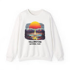 Yellowstone National Park Sweatshirt — Retro Sunset Geyser Crewneck
