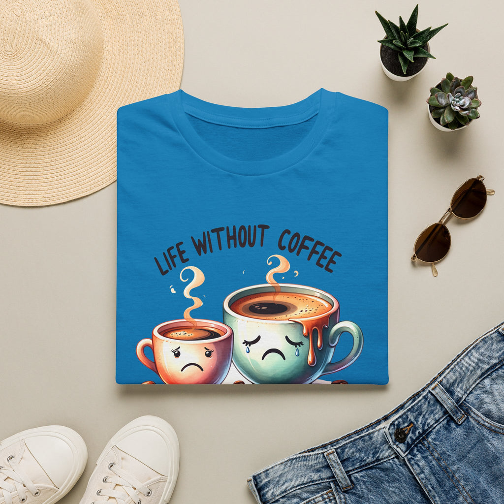 Coffee T-Shirt — "Life Without Coffee is Depresso" Cute Sad Coffee Tee
