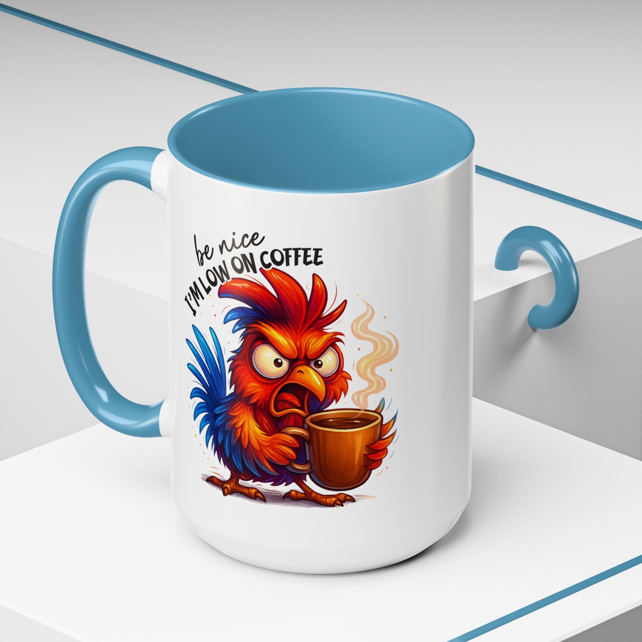 Angry Rooster 'Be Nice I'm Low on Coffee' Ceramic Coffee Mug (11/15oz)