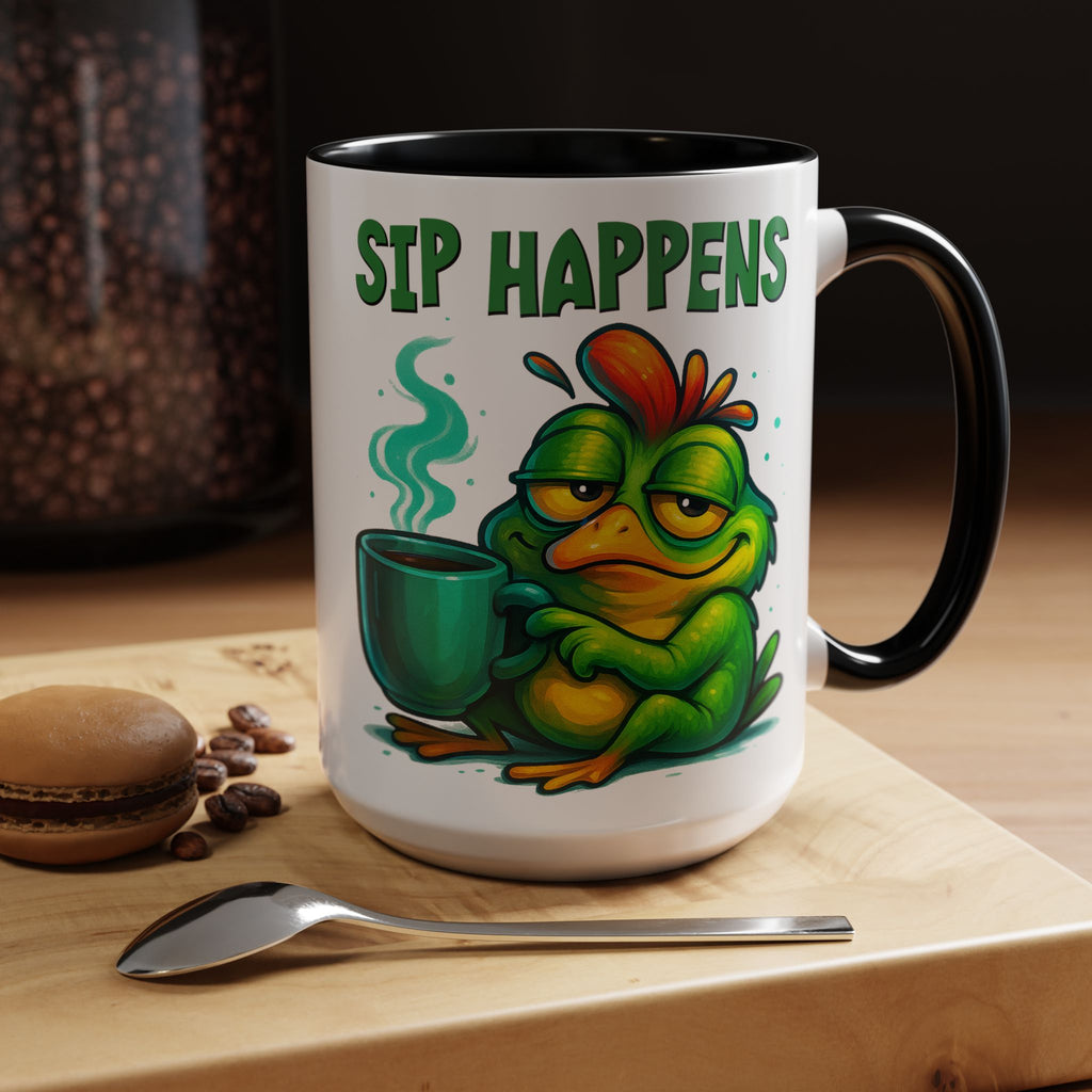 Sip Happens Coffee Mug — Funny Frog Coffee Cup (11/15oz)