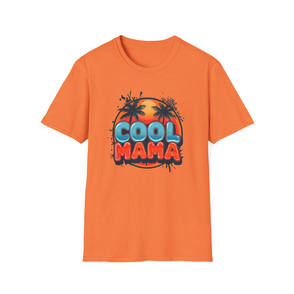 Cool Mama T-Shirt — Retro Palm Sunset Graphic Tee for Moms