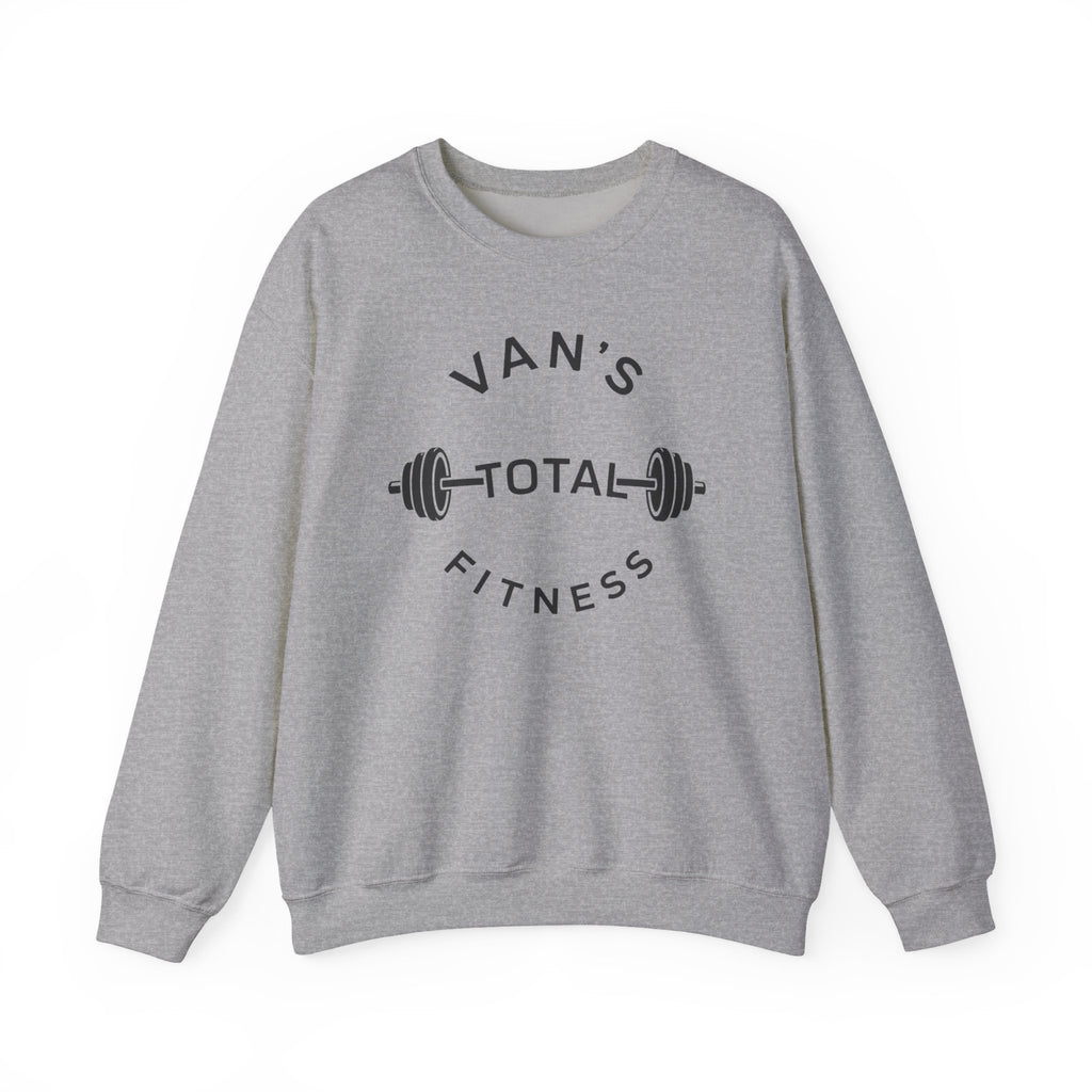 Fitness Crewneck Sweatshirt — "Van's Total Fitness" Barbell Logo