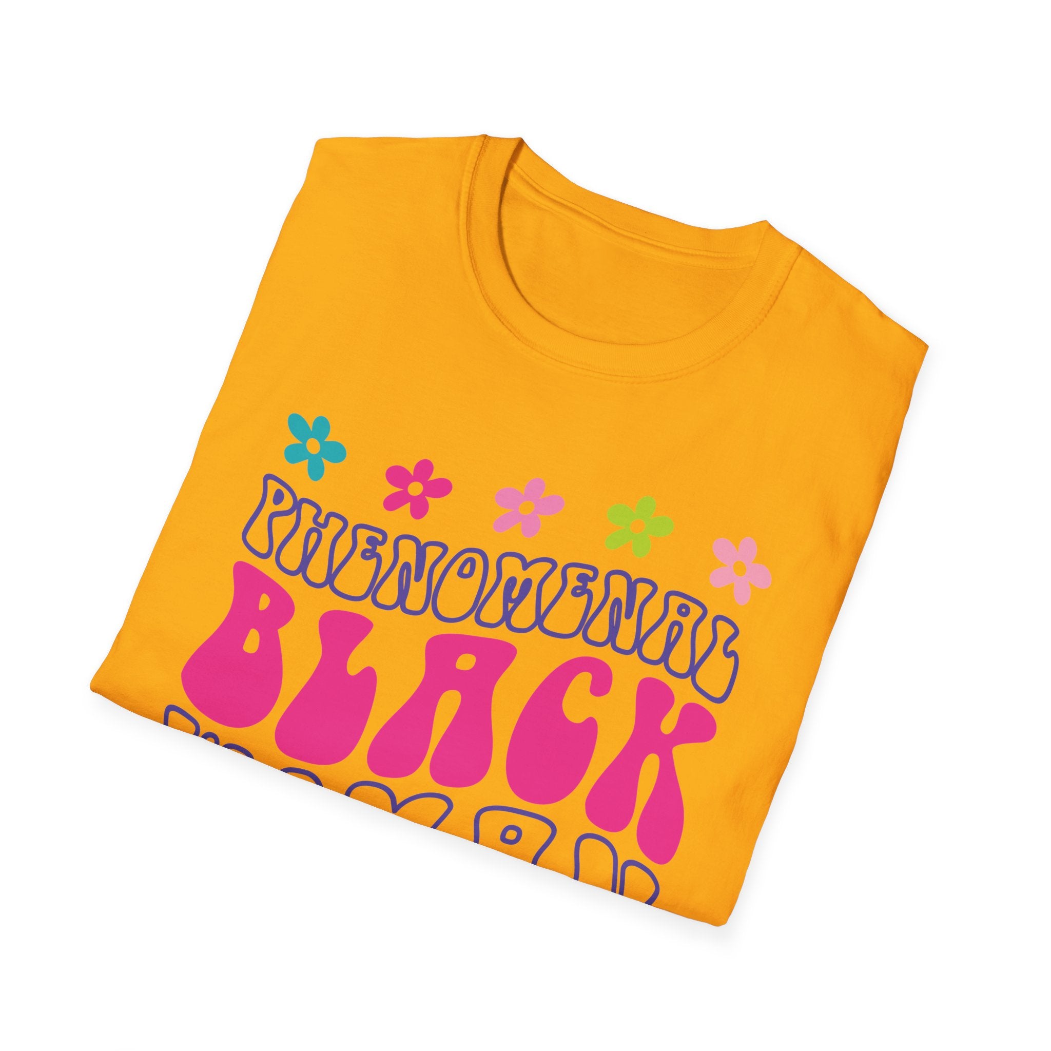 Retro 'Proud Black Woman' T-Shirt — Colorful Floral Graphic Tee