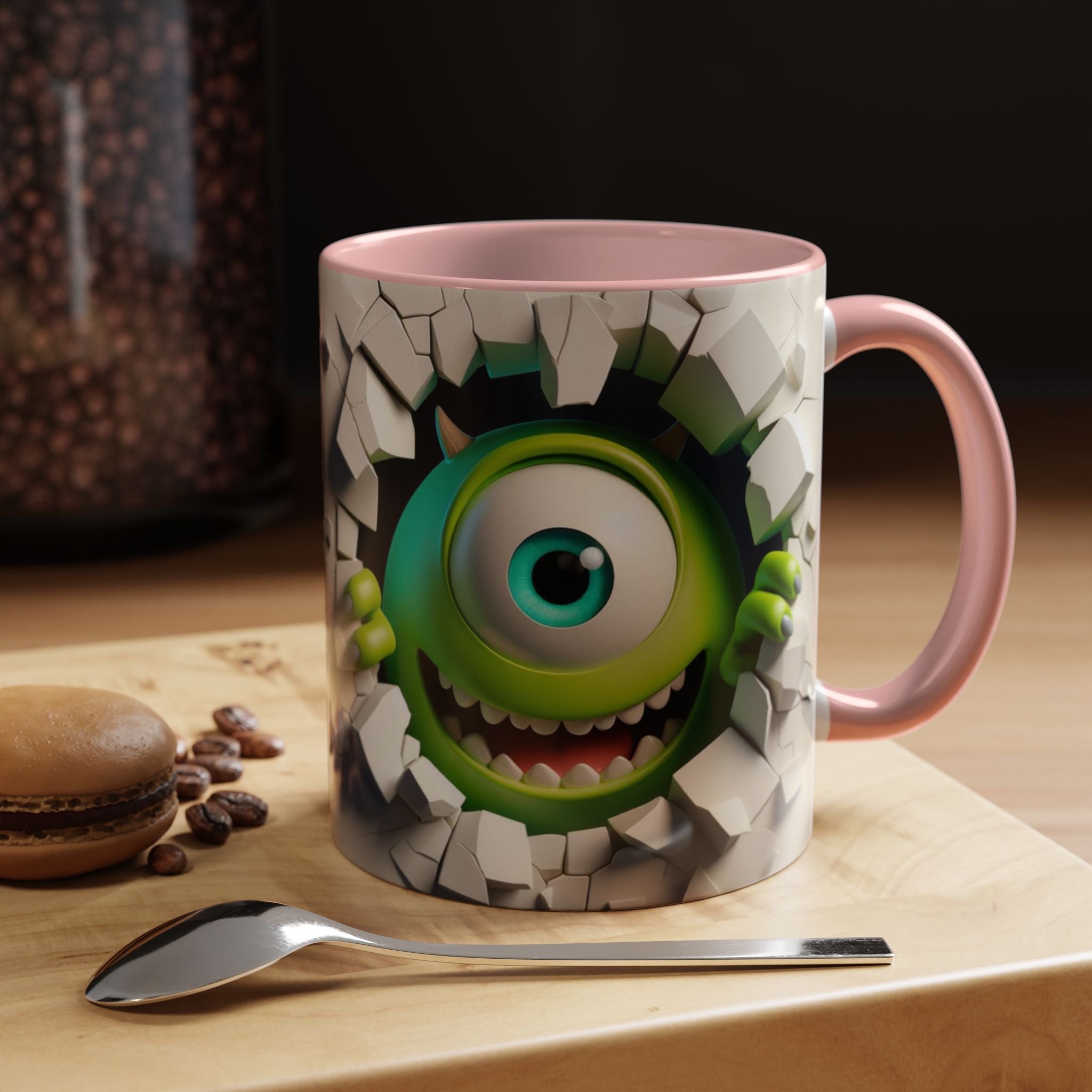 Monster's Inc Mike Peekaboo Coffee Mug – Cute One-Eyed Cartoon Accent Mug (11/15oz)