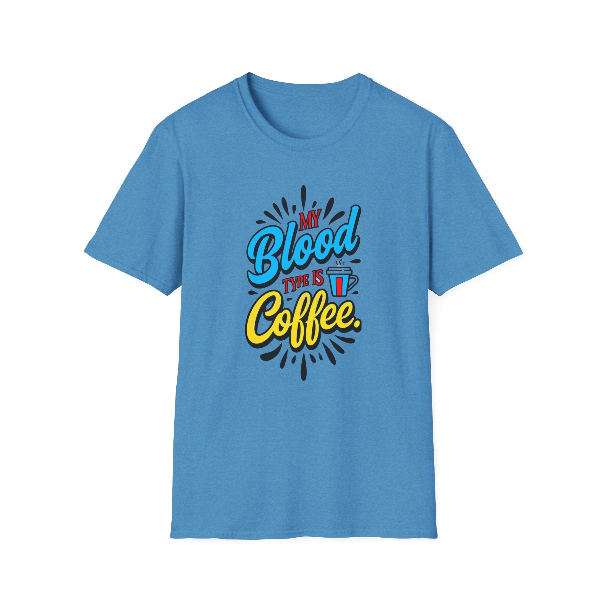 Coffee T-Shirt — "My Blood Type Is Coffee" Graphic Tee