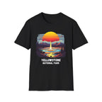 Yellowstone National Park T-Shirt — Retro Geyser Sunset Outdoor Tee