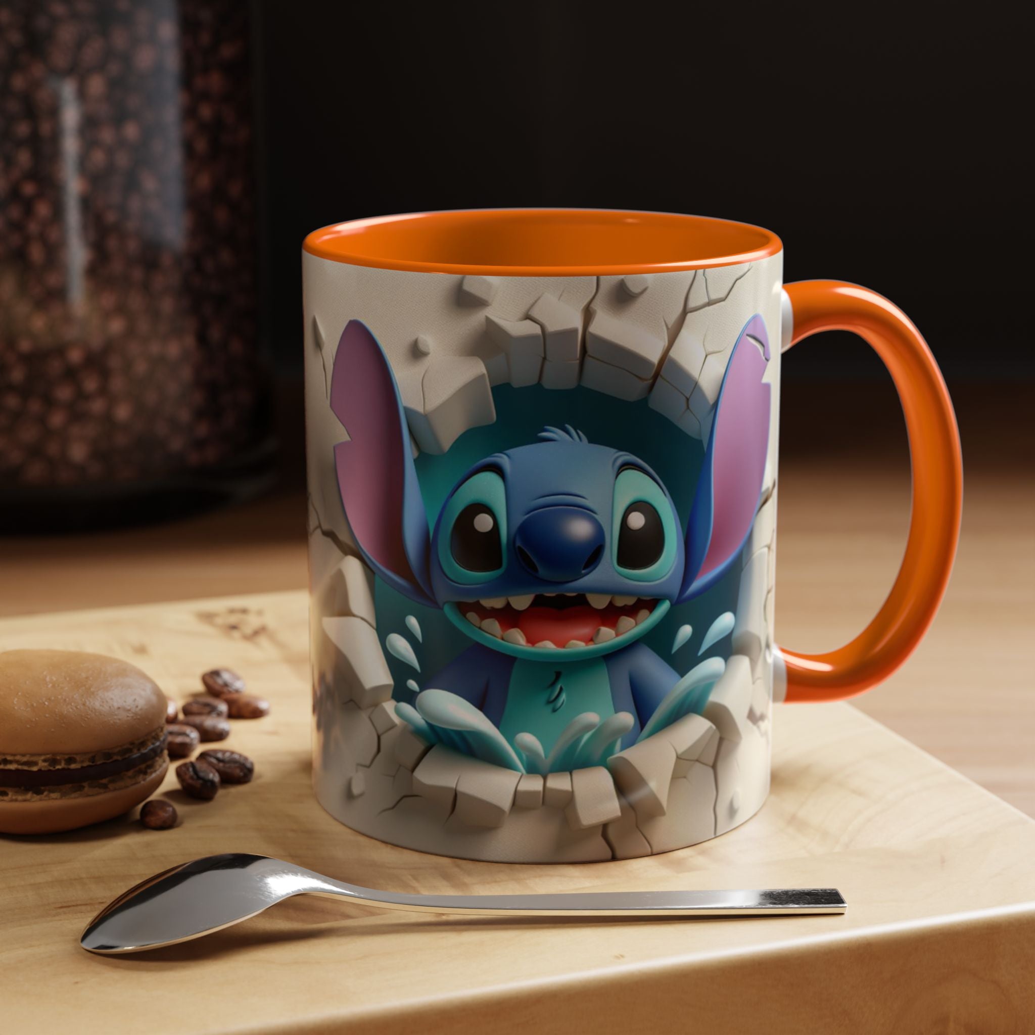 Stitch Peekaboo Accent Coffee Mug – Cute Alien Character 11/15oz