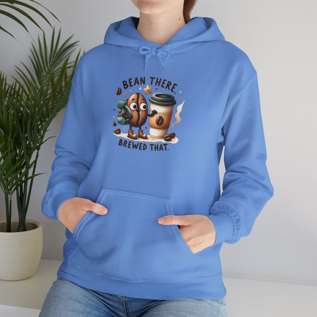 Coffee Hoodie — "Bean There, Brewed That" Cute Coffee Bean Pullover