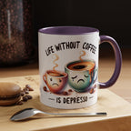 "Life Without Coffee Is Depresso" Accent Ceramic Mug (11/15oz) — Coffee Mug