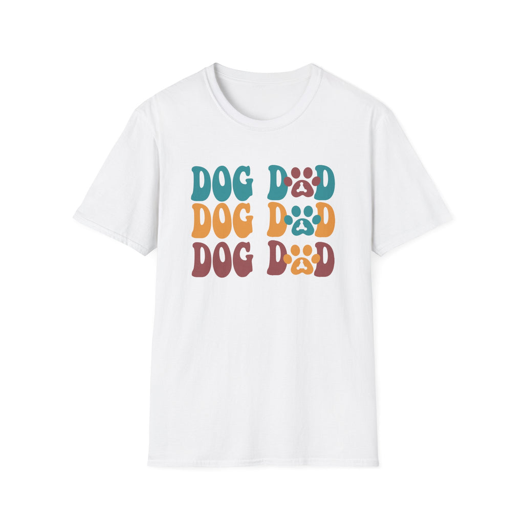Dog Dad Retro Paw Graphic T-Shirt