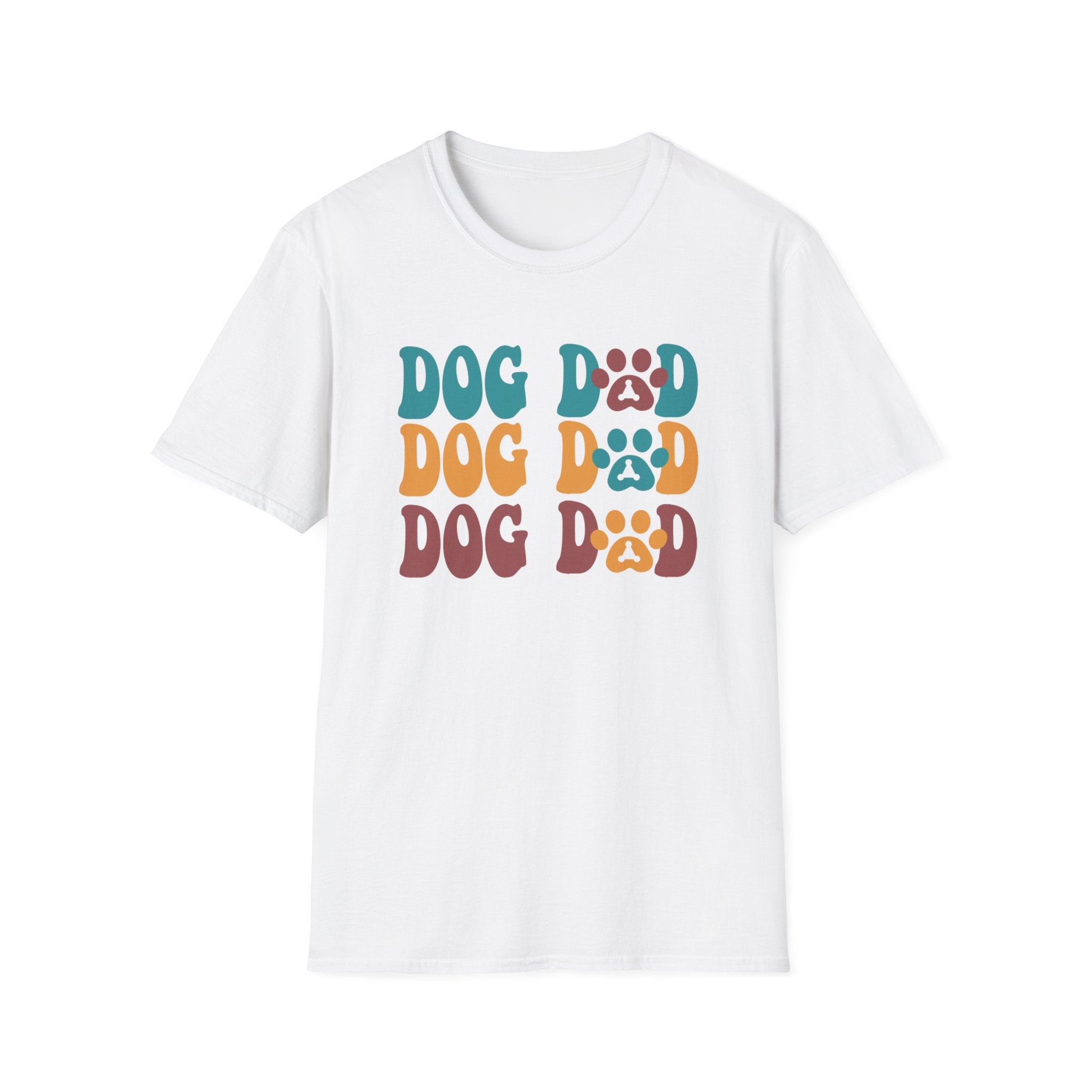 Dog Dad Retro Paw Graphic T-Shirt