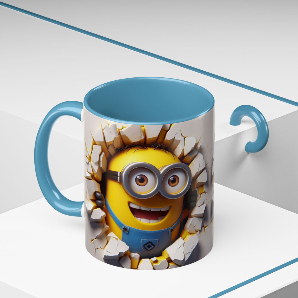 Minion "Breaking Wall" Accent Coffee Mug — Funny Cartoon Movie Character 11/15oz