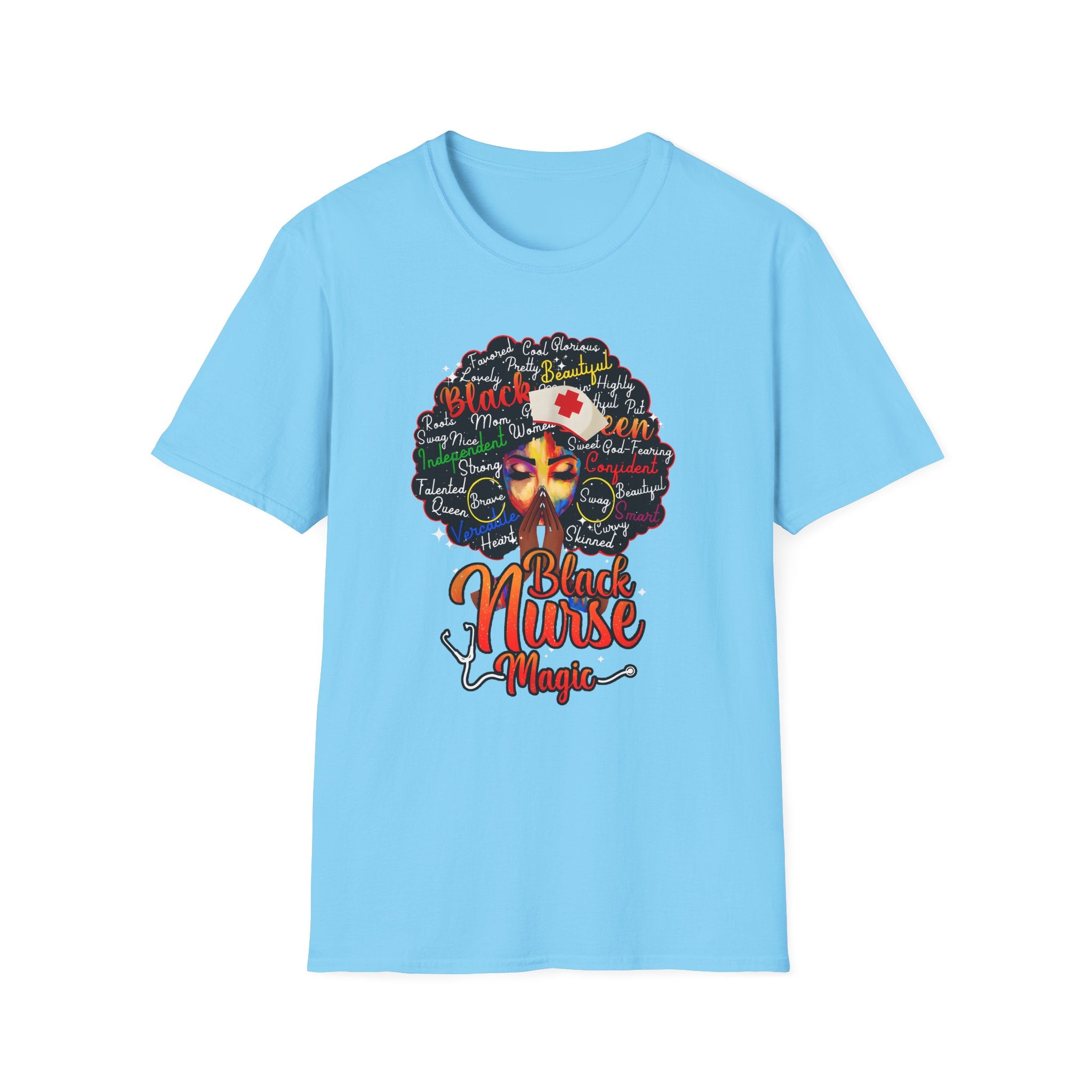 Black Nurse Magic T-Shirt – Nurse w/Black Afro Graphic Tee for Black Nurses