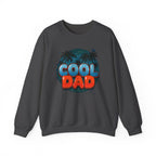 Cool Dad Crewneck Sweatshirt — Retro Night Sky Beach Palm Graphic Dad Shirt for Father’s Day