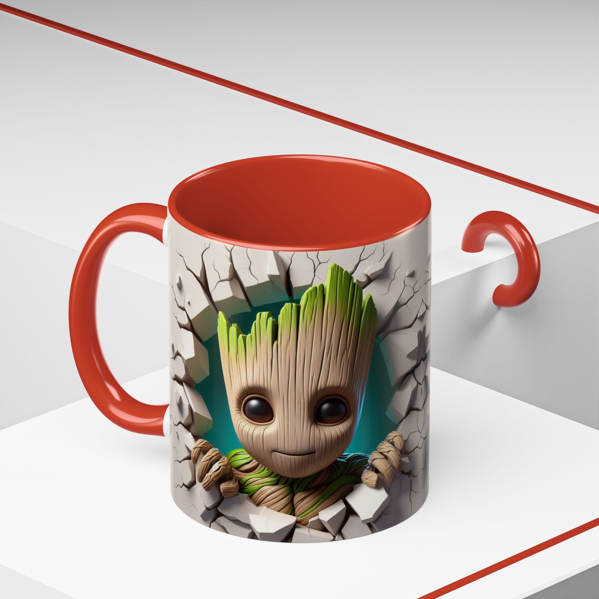 Baby Groot "Break Through" Accent Coffee Mug — Cute Guardians of the Galaxy Pop Art Gift (11/15 oz)