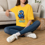 Cute Blue Bird 'Coffee First Adult' Graphic Tee — T-Shirt
