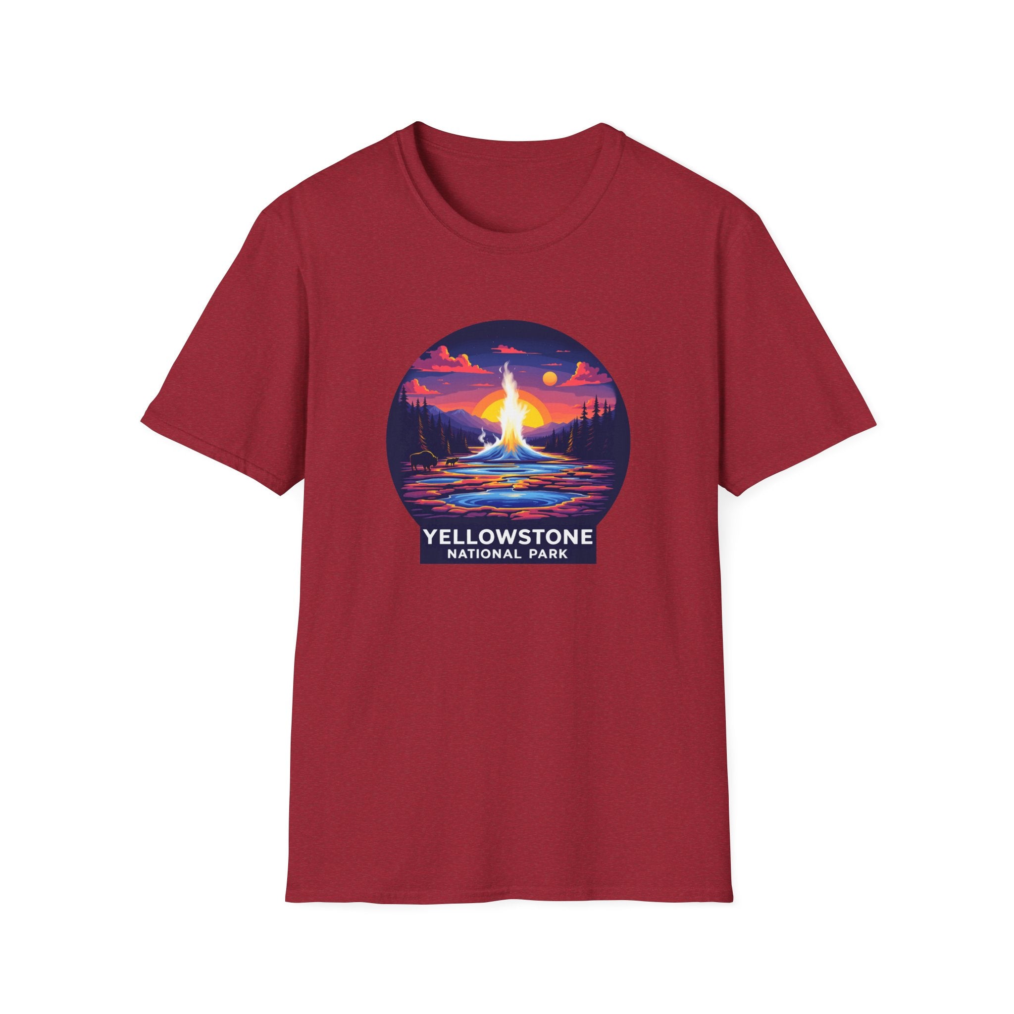 Yellowstone National Park Tee — Geyser Sunset Graphic T-Shirt