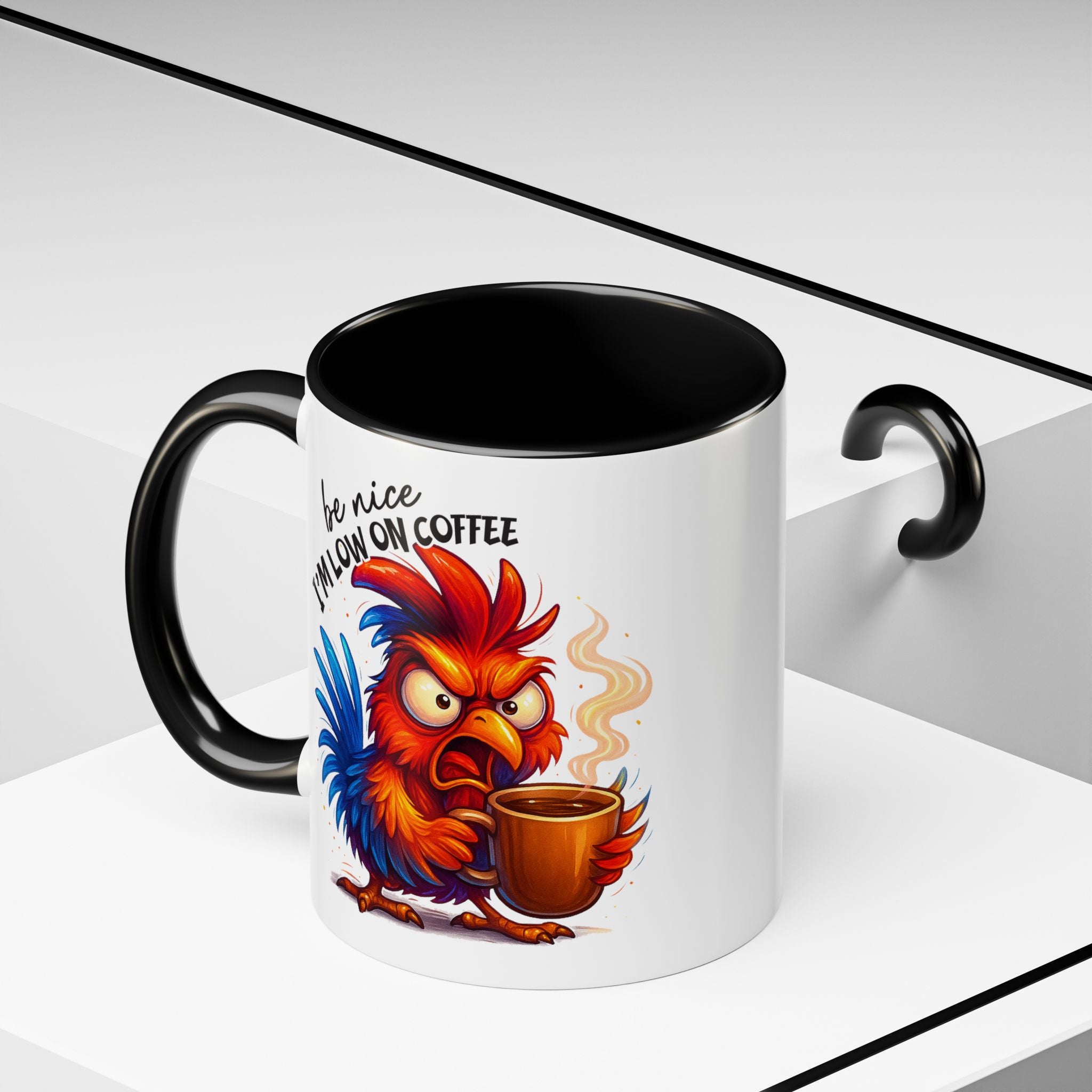 Angry Rooster 'Be Nice I'm Low on Coffee' Ceramic Coffee Mug (11/15oz)