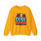 Cool Mama Crewneck Sweatshirt — Retro Sunset Palm Graphic for Moms