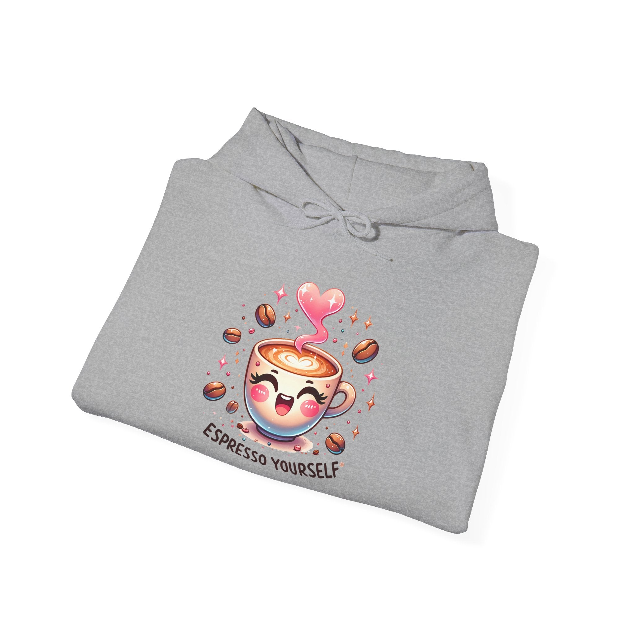 Espresso Yourself Hoodie - Cute Coffee Cup Graphic Hoodie for Coffee Lovers