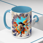 Flintstones "Break Through" Accent Coffee Mug — Retro Cartoon Stone Age Design (11/15 oz)