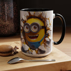 Minion "Breaking Wall" Accent Coffee Mug — Funny Cartoon Movie Character 11/15oz