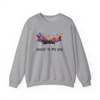 Music Is My Life Sweatshirt — Colorful Piano Graphic Crewneck